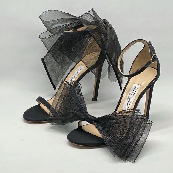 Jimmy Choo Aveline bow detail sandals size 37.5 - Picture 5 of 13